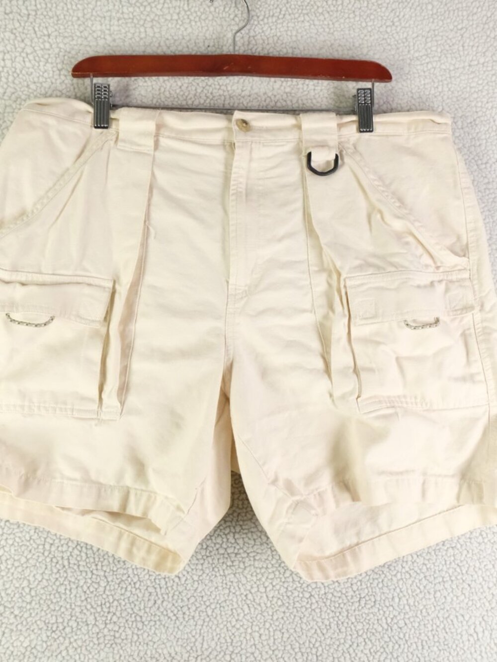 Columbia PFG Brewha Shorts Mens Large White Cargo Heavyweight Canvas Outdoor